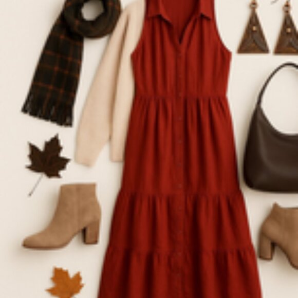 🍂 Sundance Rust-Red Maxi Dress – Size XL 🍂 - Picture 13 of 16